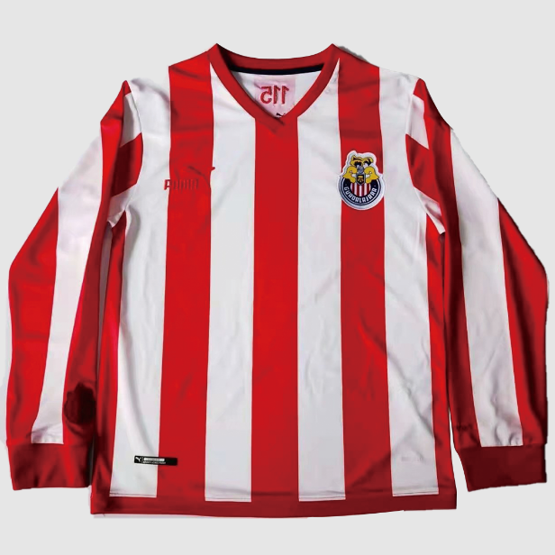 115 Years Chivas Deportivo Guadalajara Retro Long Sleeve Home Kit Soccer Jersey